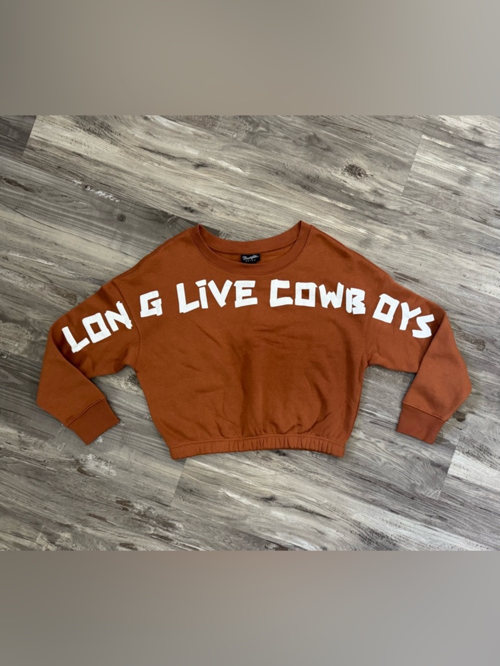 Wrangler Retro Punchy “Long Live Cowboys” Puff Print sweatshirt Size Small